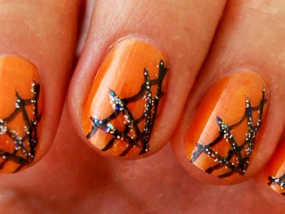 Halloween Nail Art - Spider Webs & Jack-O-Lanterns » Coffee & Vanilla