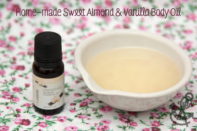 Two Ingredient Home-made Sweet Almond & Vanilla Body Oil for Dry Skin »  Coffee & Vanilla