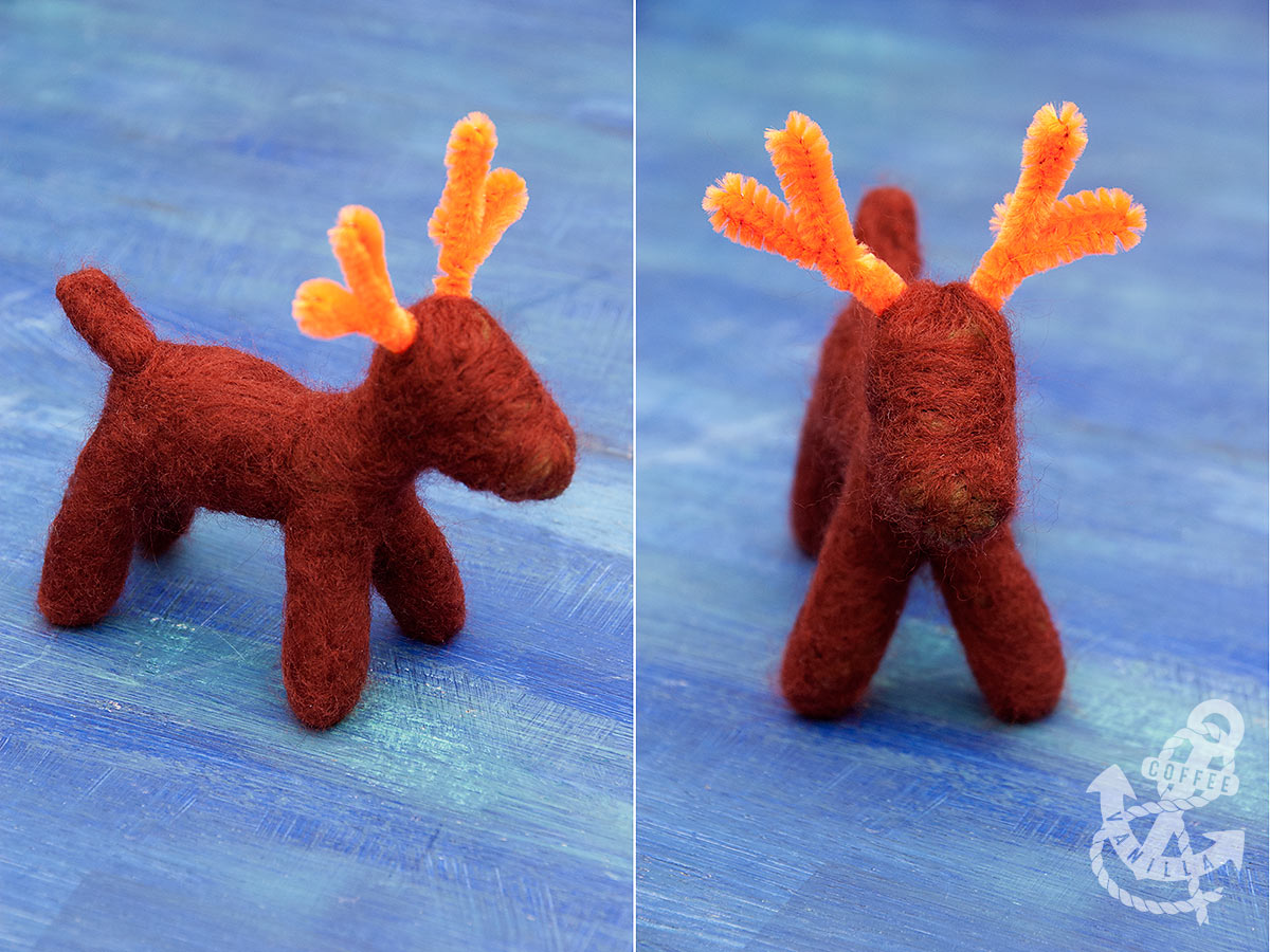 Needle Felted Reindeer Ornament » Coffee & Vanilla